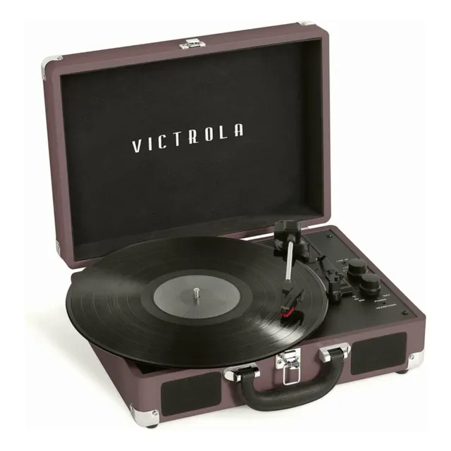 Victrola Vintage 3-speed Bluetooth Portable Suitcase Record Color Magenta