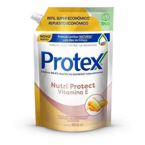 Sabonete Líquido Refil Antibacteriano Nutri Protect Vitamina E 900ml Protex