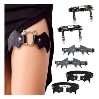 6 Anillo De Cuero Ajustables Para Piernas Estilo Gótico Punk 6 Anillo De Cuero Ajustables Para Piernas Estilo Gótico Punk