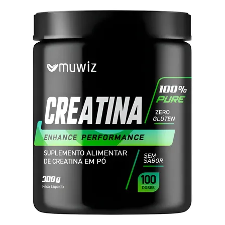Creatina Muwiz Enhance Performance 300gr Em Pó Sabor Sem Sabor Monohidratada em Pó - Suplemento para Ganho de Força e Massa Muscular