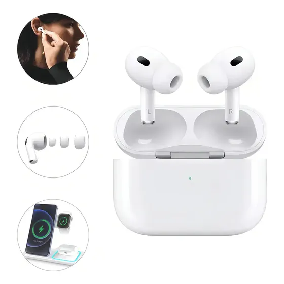 Audífonos Inalambricos Pro 2da Generacion Para iPhone Tactil Color Blanco Luz Blanco | Cuotas sin interés