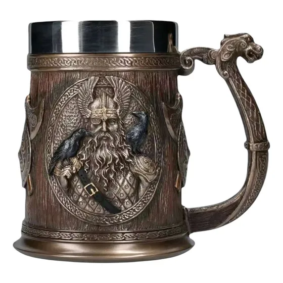 Taza Tazon Mug  Acero Inoxidable 600 Ml Vikingos G97