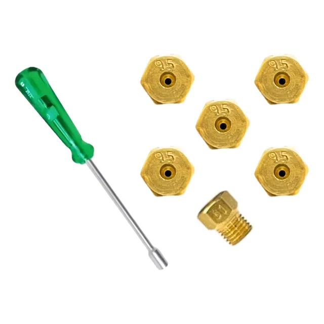 Kit 5 Bicos Injetor Converter P/ Gás Botijão Cooktop 5 Bocas