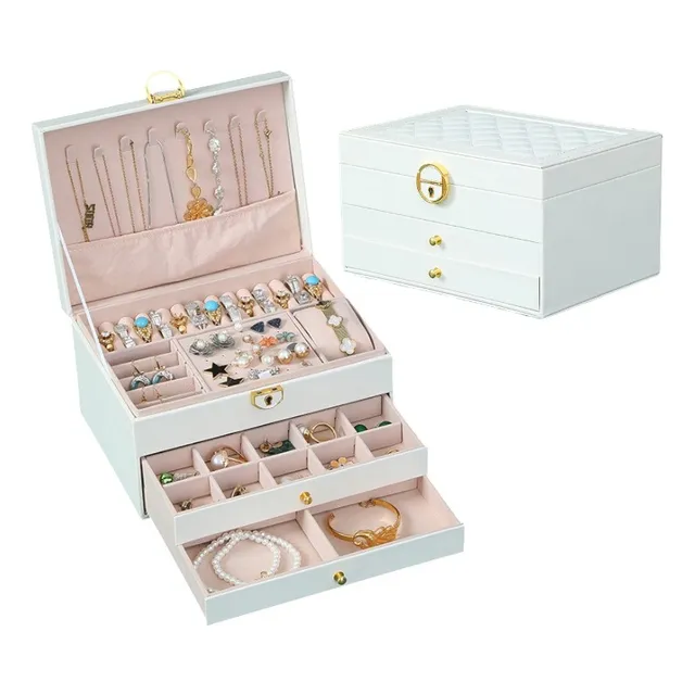 Organizador De Joyas Joyero De Aretes Collar 3 Niveles