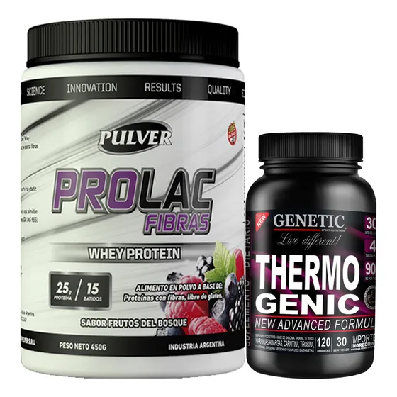 Reemplaza Comidas Prolac Fibras Quemador Thermogenic Genetic Sabor Frutos Del Bosque