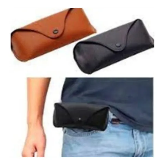 Estuche Funda Para Lentes Gafas De Sol Cuerina Con Correa 