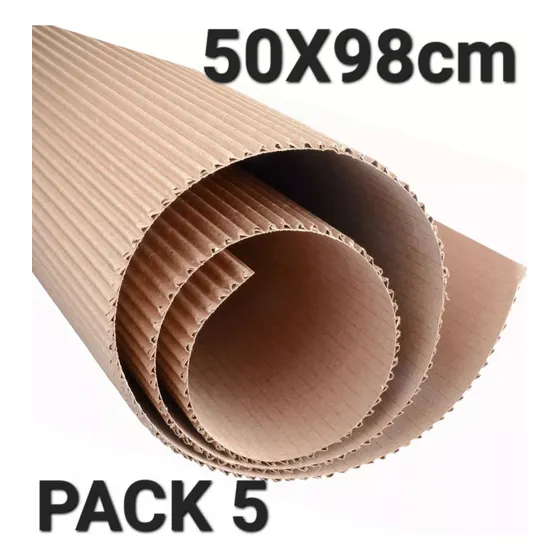 Carton Corrugado Medidas 50x98 Cm Escolar Paquete 5 Laminas