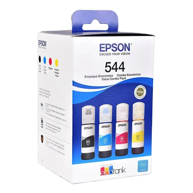 Tinta Epson 544 Pack 4 Colores Negro Cian Magenta Amarillo