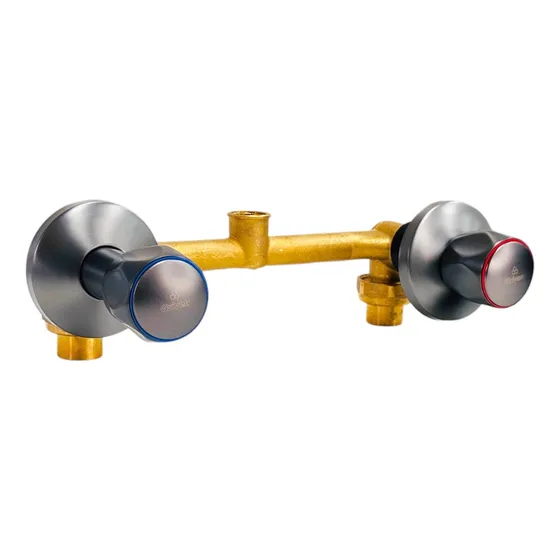 Llave Para Ducha Doble Gris Metalico Bronce Griven