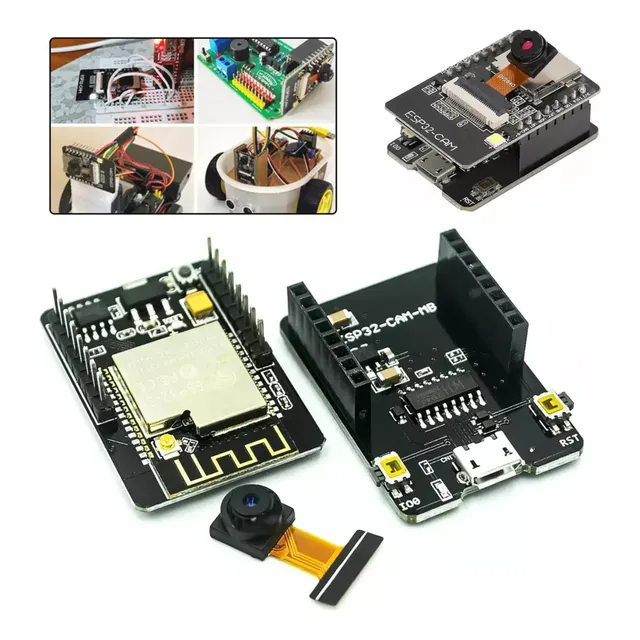 LOMOTOO-Para ESP32-CAM - Placa de desarrollo 8MP OV2640 módulo de cámara, módulo Bluetooth WiFi ESP32-CAM-MB Micro USB a puerto serie CH340G con ranura para tarjeta TF para Raspberry Pi para Arduino