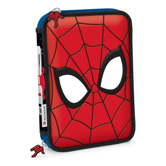 Canopla De 2 Pisos Con Tapa Squishy Spiderman 1802-13 Color Azul con Rojo