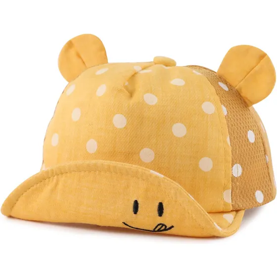 Gorro Bebé Con Orejas Amarillo