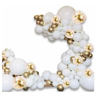 Arco De Globos Blanco Dorado Guirnalda Decoración Arco De Globos Blanco Dorado Guirnalda Decoración