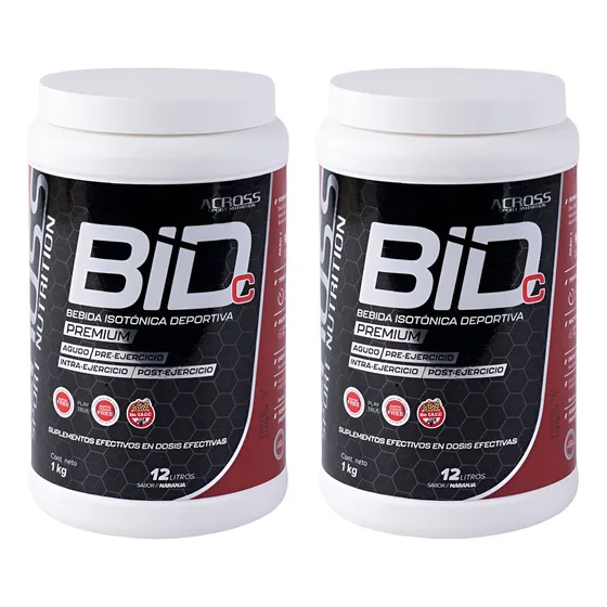 Kit 2 Bebida Isotónica Pote Con Cafeína Across 1kg Bidc