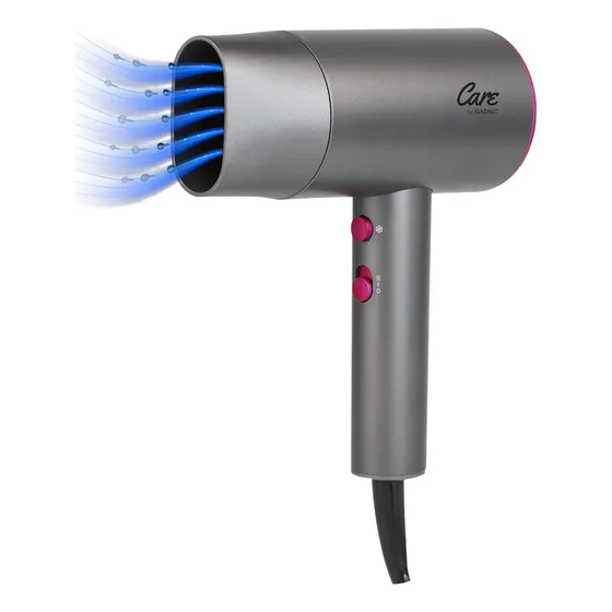 Secador De Pelo Gadnic Metalico Con Aire Frío Calor Plateado