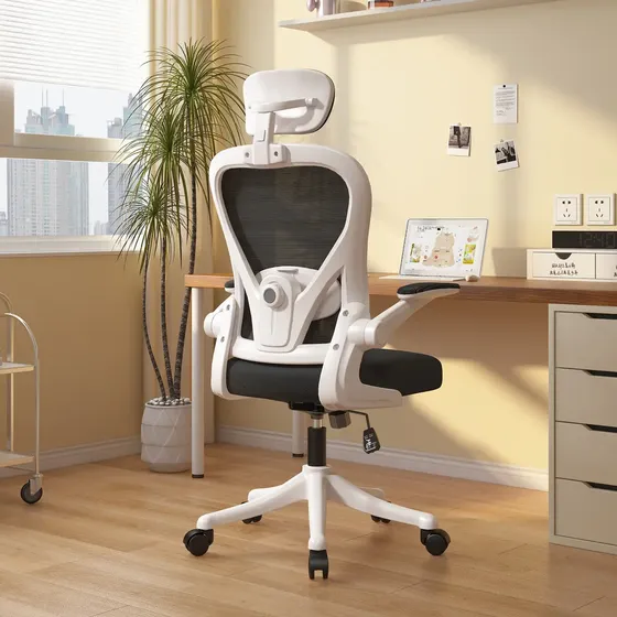 Silla Amia Ergonómica Silla De Escritorio Soporte Lumbar Ajustable Silla De Oficina Giratoria Vidita Color Blanco
