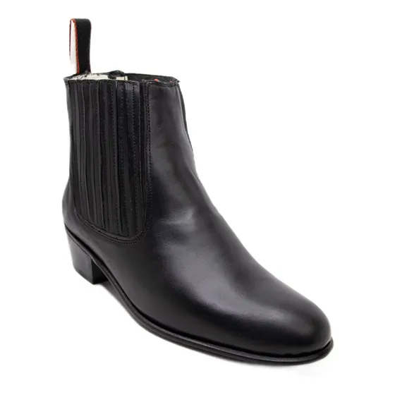 Manolo - Botin Hombre  Piel Negro Tacon Cubano Marca D Marco