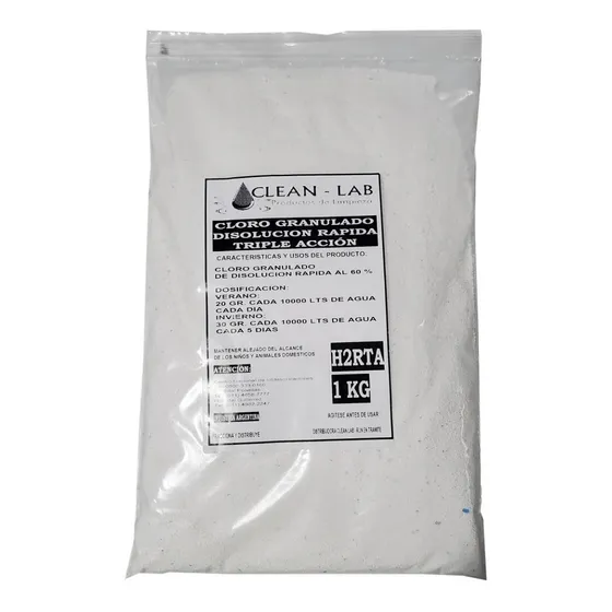 Cloro Granulado Disolucion Rapida Triple Accion X 1 Kg 