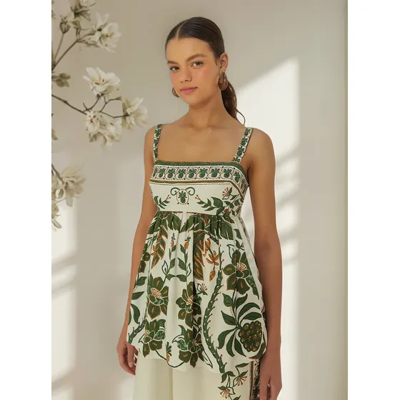 Blusa Regata Farm Estampada Lançamento Entrega Imediata