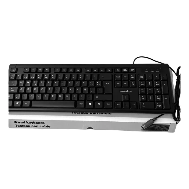 Teclado  Ps2 Zavalza Standar  Negro 10 Pzas. Negro Español Latinoamérica