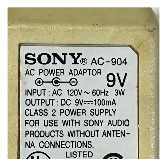 Transformador Adaptador Cargador Sony 9vdc 0,1a 100ma