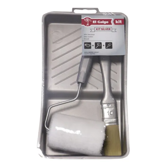 Kit Mini Silver Bandeja - Pincel 1''  Rodillo Epoxi El Galgo