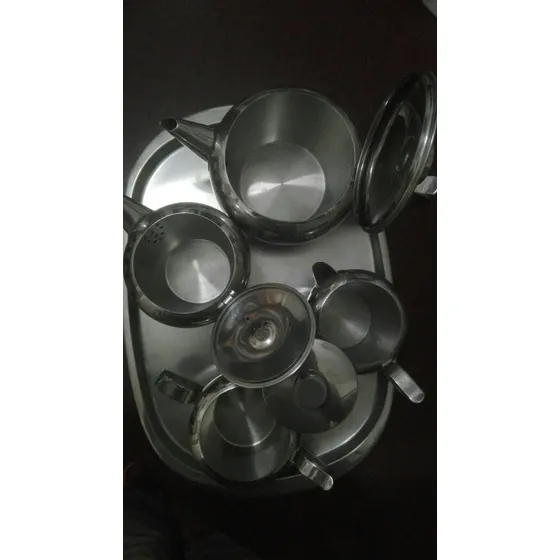 Juego De Té O Café En Acero Inoxidable, Impecable.