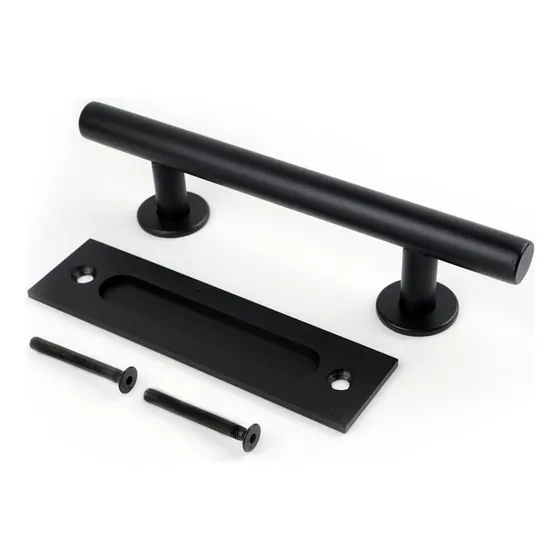 Manija 30cm Para Puerta Corrediza Tipo Granero Negro