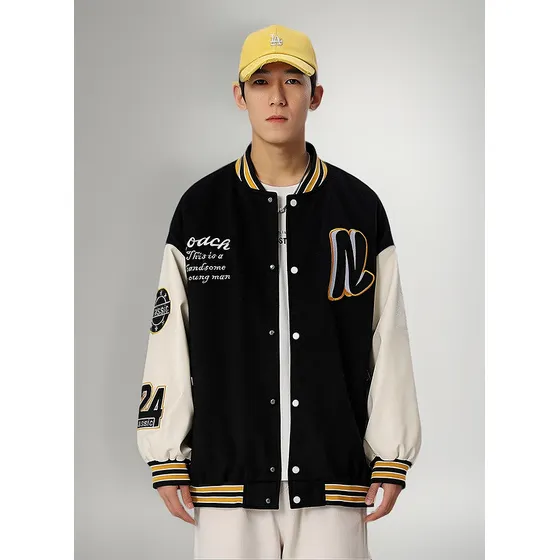 Sudadera Bomber Para Hombre Estilo Universitario Beisbolera