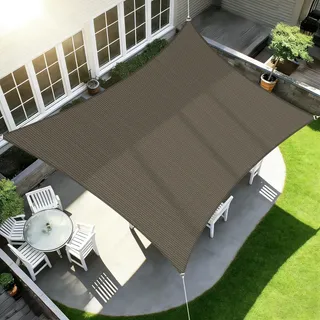 Toldo Rectangular 60x120 Cm Para Patio Jardín Bloque Uv 95% Marrón