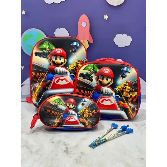 Trio De Bolso Escolar 3d