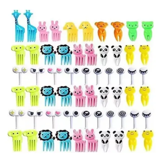 Tenedores Pinchospara Loncheras Animalitos Y Ojitos Pack X20