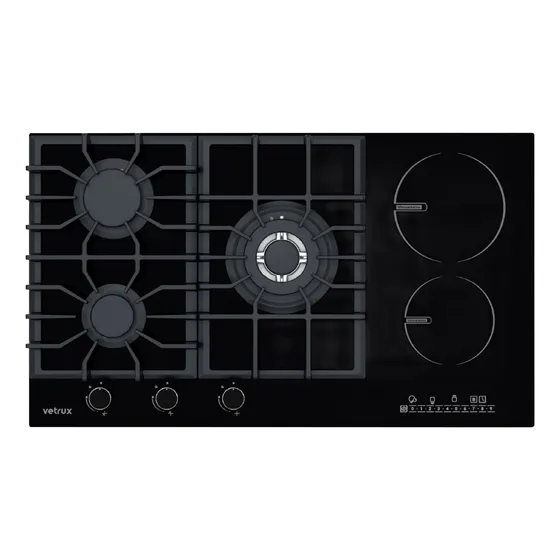 Tope De Cocina Dual Gas/elect 5h 90cm 220v Flexi Vetrux