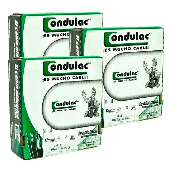 Kit 3 Cajas 100mts Cable 100% Cobre Cal 10 Condulac  