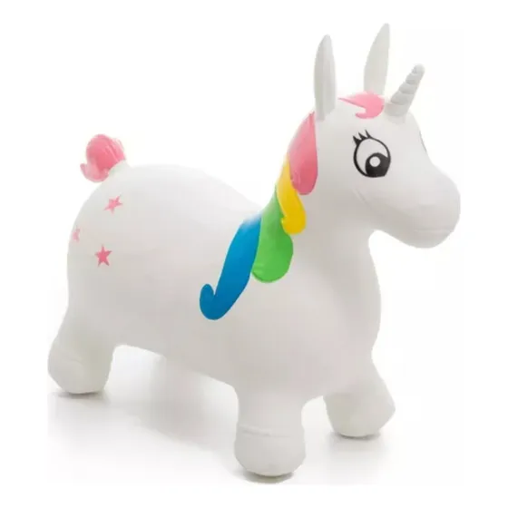 Saltarín Inflable De Goma Unicornios Love Color Blanco