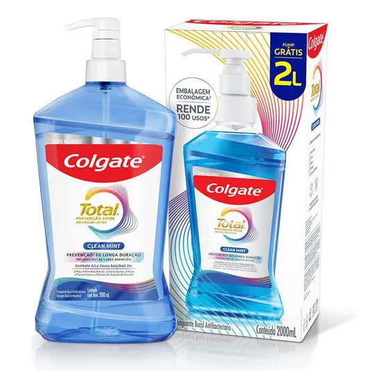 Enxaguante Bucal Total 12 Clean Mint 2000ml Colgate