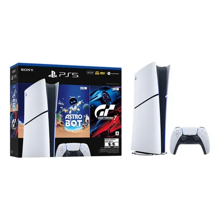 Consola Ps5 Digital + Juegos Astro Bot + Gran Turismo 7 Blanco