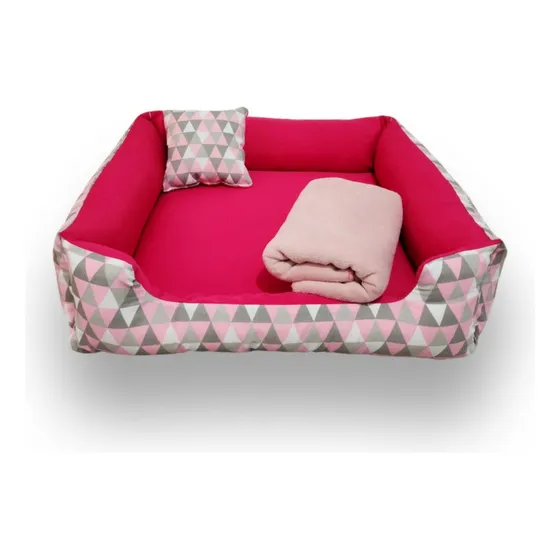 Cama De Cachorro Caminha Pet Pra Cachorro Ou Gato 60x60 Cor Rosa