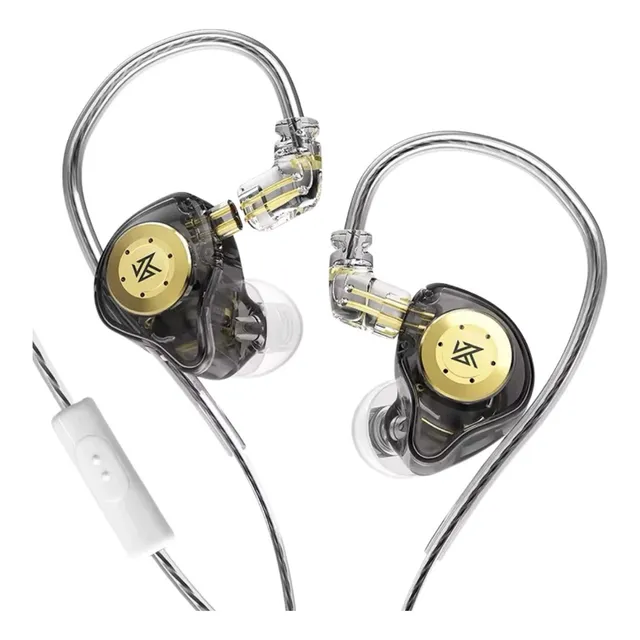 Auriculares Kz Edx Pro con micrófono, color Stage Return, negro claro
