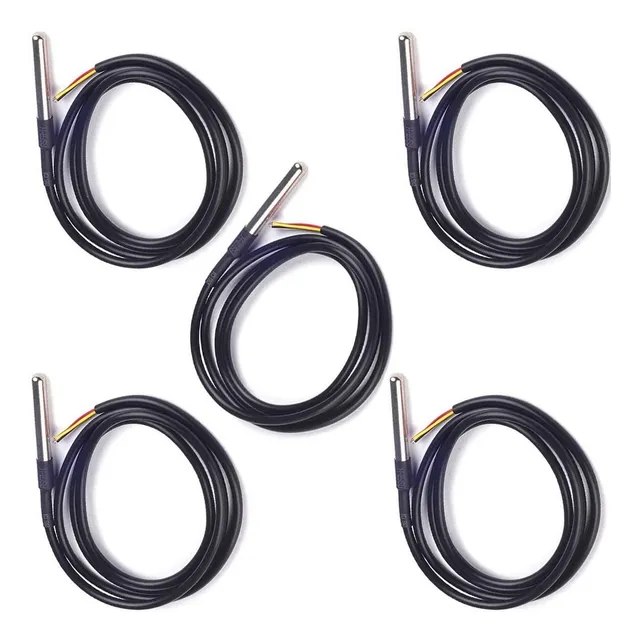 5 Pzas Sensor De Temperatura Ds18b20 Sumergible Agua Arduino