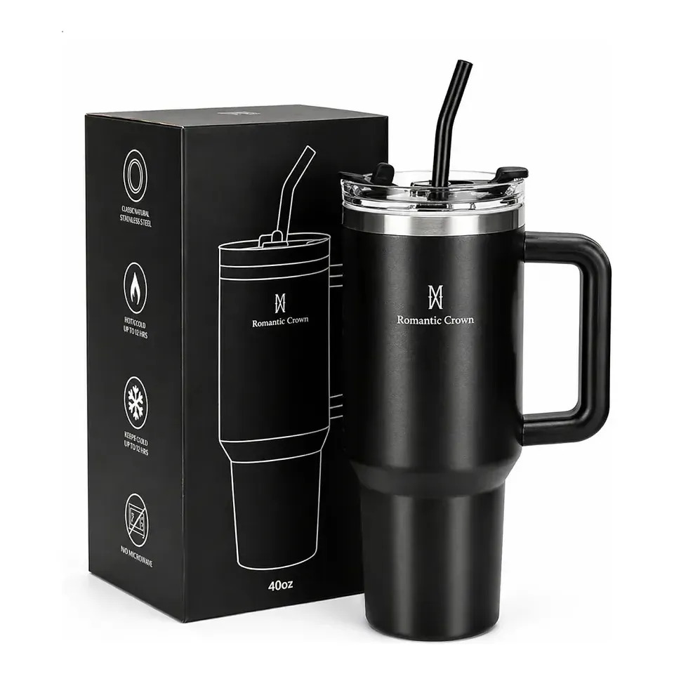 Copo Térmico Gigante 1,2l Inox Com Tampa E Inox Canudo Cor Preto Cor Pura / Material Fosco Copo Térmico Gigante 1,2l Inox Com Tampa E Inox Canudo Cor Preto Cor Pura / Material Fosco