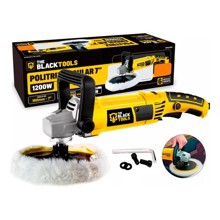 Politriz Angular Automotiva 7 Polegadas 1200w Bpa1200 The Black Tools Amarelo 220v