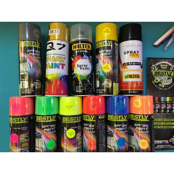 Pintura Spray Acrílico 285gr/400ml Flourescent Rosado Rojo 