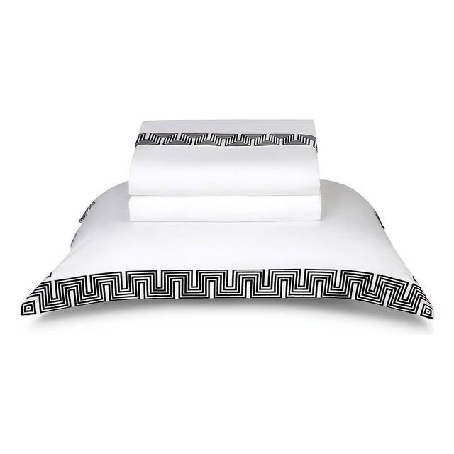 Jogo De Cama Bordado King 300 Fios Algodão 4 Pçs By The Bed Cor Preto/branco Jogo De Cama Bordado King 300 Fios Algodão 4 Pçs By The Bed Cor Preto/branco