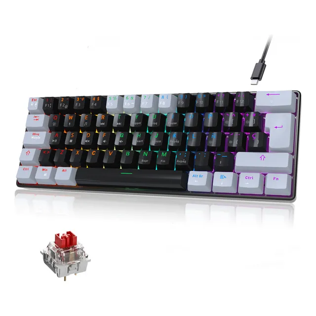 60% Teclado Mecánico Para Juegos Con Cable Español Led Rgb