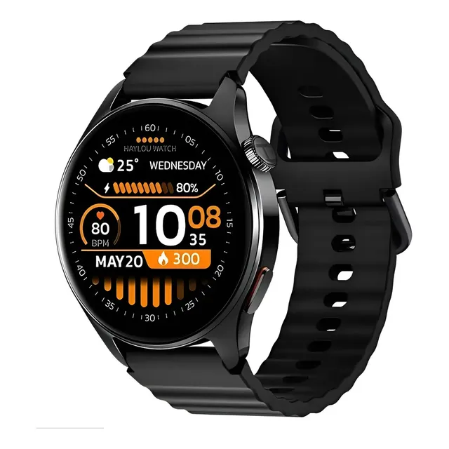 Smartwatch Haylou Watch 4s Com Gps, Tela Amoled De 1.43 E Pulseira Preta Preto Mesh Preto Mesh Preta