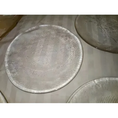 Bandeja Grande Cristal Aleman Diseño Pescados Mariscos Nb73