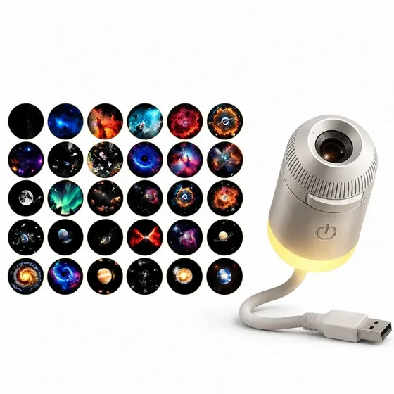 Lámpara Nocturna Con Proyector De Galaxia, 2 En 1
