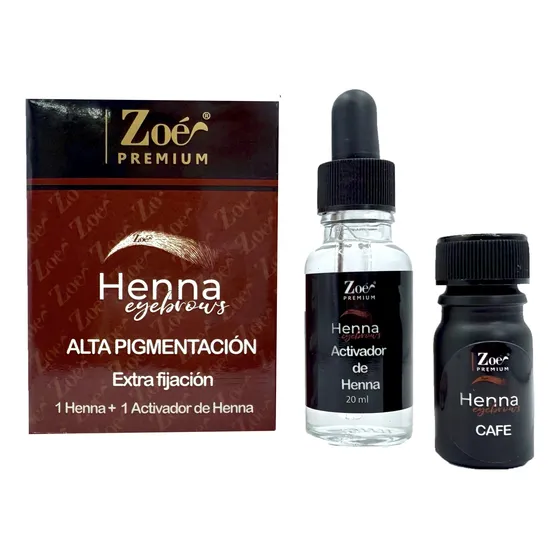 Tinte Para Cejas Zoé Henna 20 Aplic. + Activador De Regalo