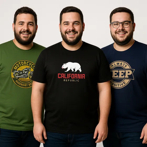 Kit 3 Camisas Masculina Plus Size Tamanho Especial G1 Ao G6
